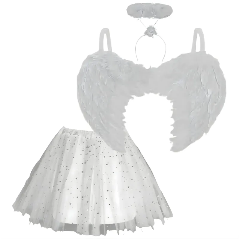 SET ANGEL POLLERA, ALAS Y VINCHA AUREOLA